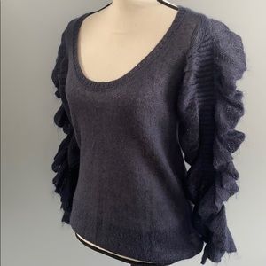 Sisley Mohair blend sweater Purple Medium EUC